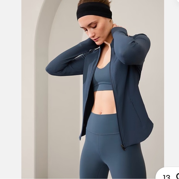 Athleta Jackets & Blazers - Athleta Granite Blue Salutation Rib jacket size 1x